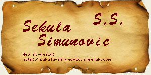 Sekula Simunović vizit kartica